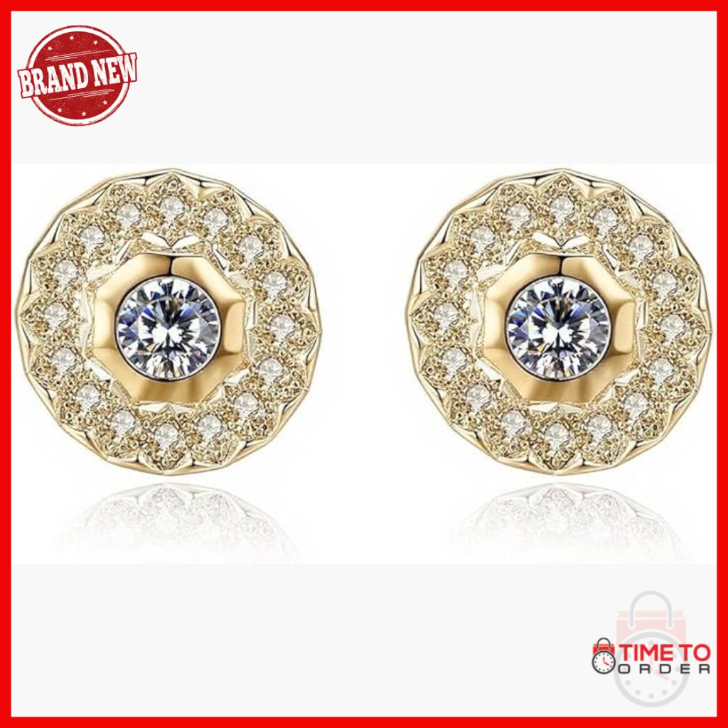 14k Gold Leverback Drop Earrings With Moissanite Stones